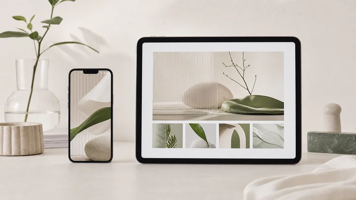 Coordinated social posts and short videos on phone and tablet